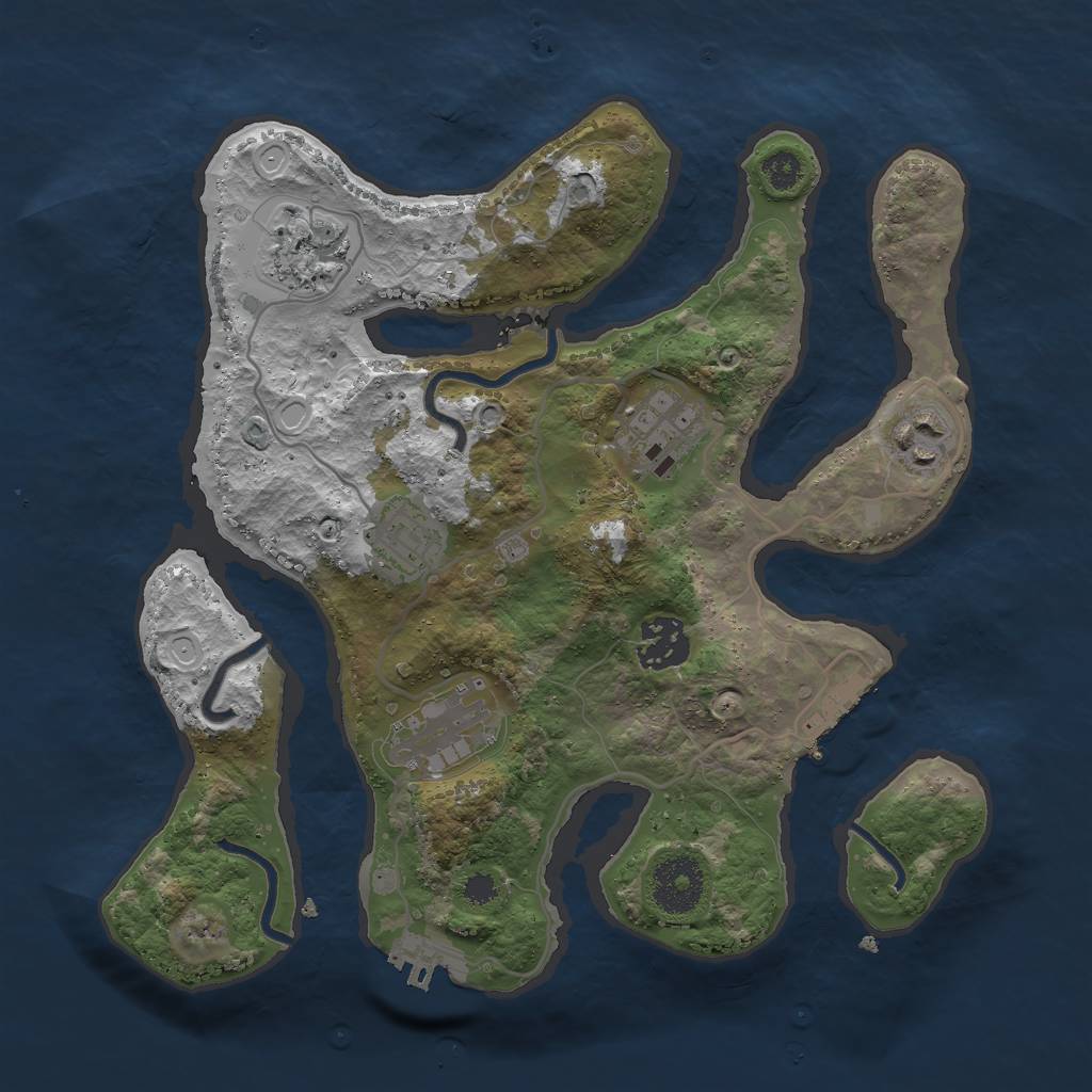 Rust Map: Procedural Map, Size: 3000, Seed: 950840151, 13 Monuments