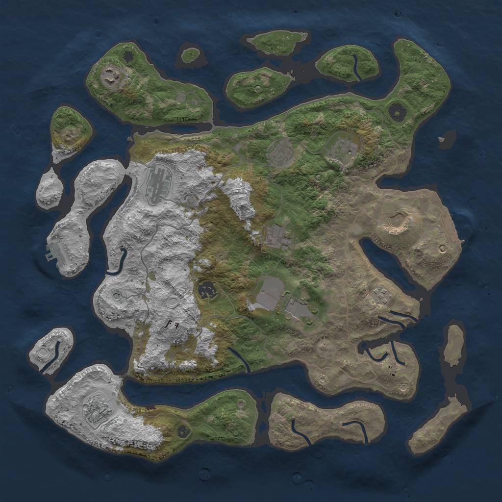 Rust Map: Procedural Map, Size: 4200, Seed: 98203, 18 Monuments