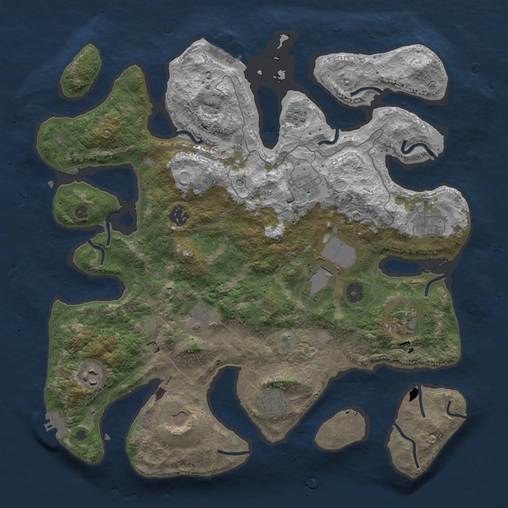 Rust Map: Procedural Map, Size: 4000, Seed: 881967824, 18 Monuments