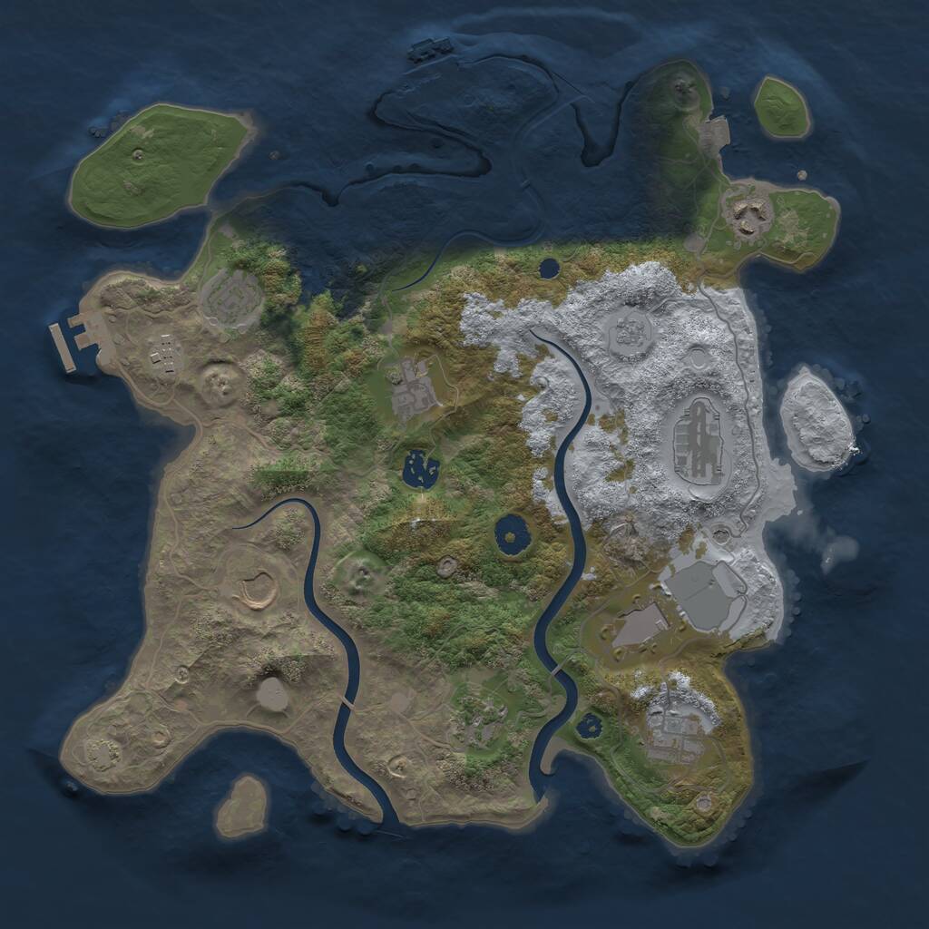 Rust Map: Procedural Map, Size: 3700, Seed: 1787975521, 16 Monuments