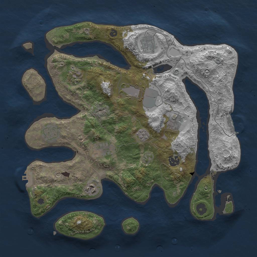 Rust Map: Procedural Map, Size: 3500, Seed: 55415455, 17 Monuments