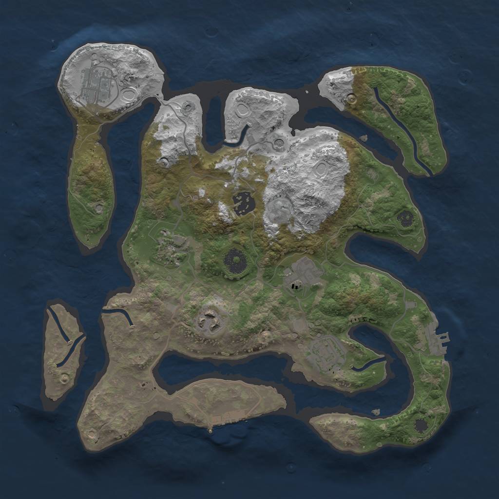 Rust Map: Procedural Map, Size: 3200, Seed: 472313868, 14 Monuments