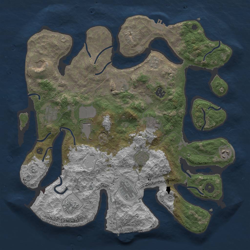 Rust Map: Procedural Map, Size: 3850, Seed: 626136893, 19 Monuments