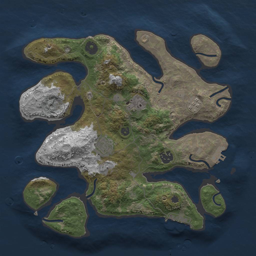 Rust Map: Procedural Map, Size: 3000, Seed: 752355, 11 Monuments