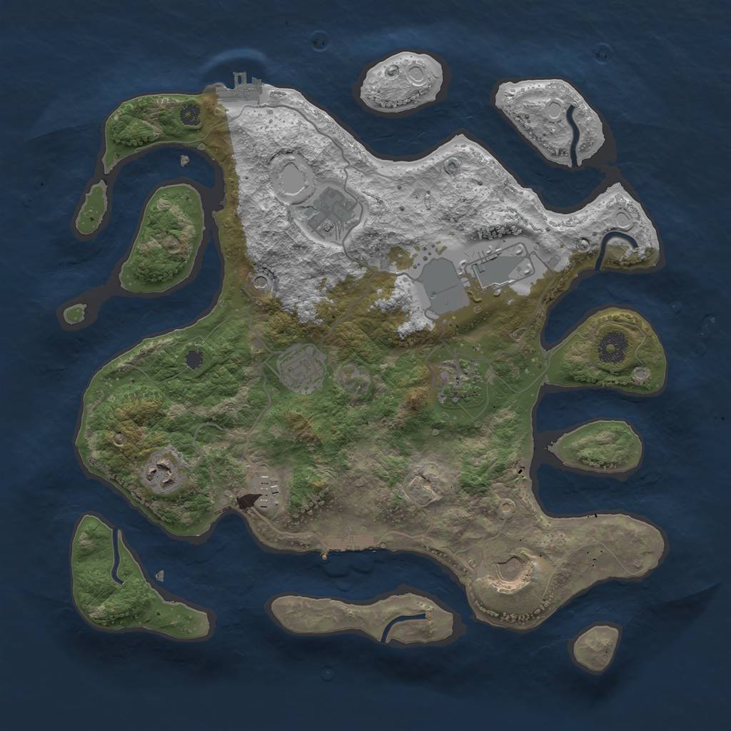 Rust Map: Procedural Map, Size: 3500, Seed: 70002, 15 Monuments