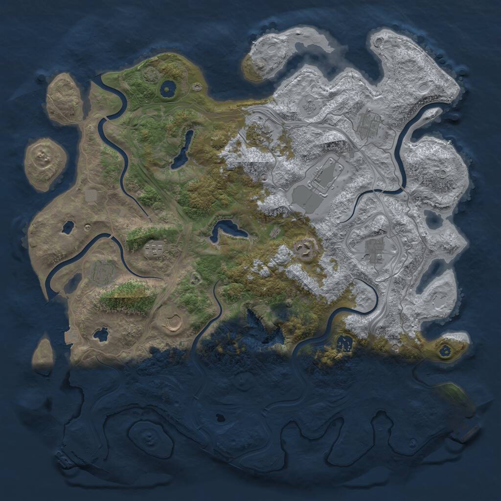 Rust Map: Procedural Map, Size: 4500, Seed: 324115, 15 Monuments