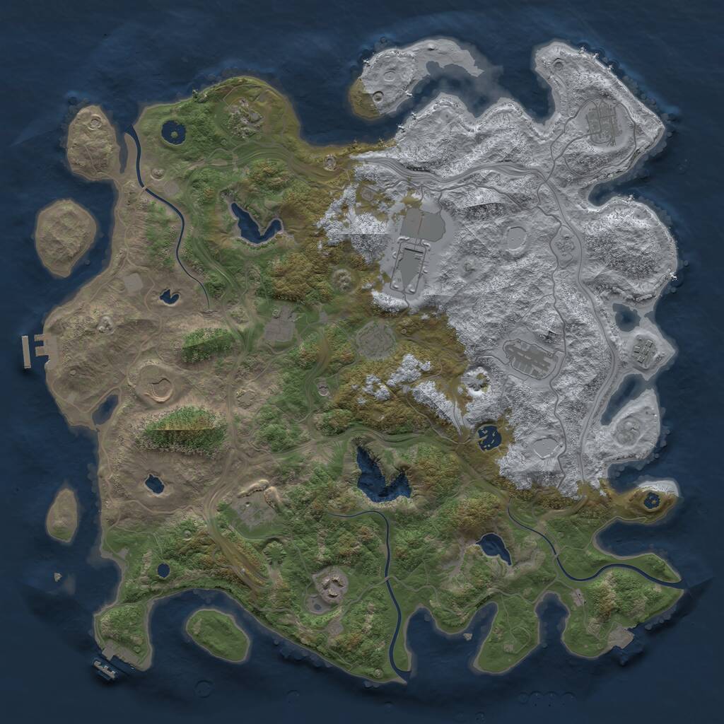 Rust Map: Procedural Map, Size: 4500, Seed: 324115, 17 Monuments