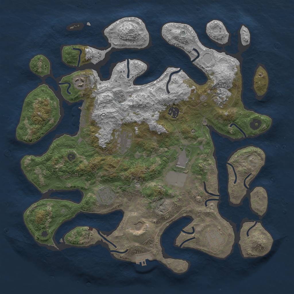 Rust Map: Procedural Map, Size: 3900, Seed: 4500, 17 Monuments