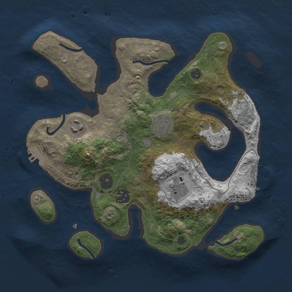 Rust Map: Procedural Map, Size: 3000, Seed: 576439128, 13 Monuments