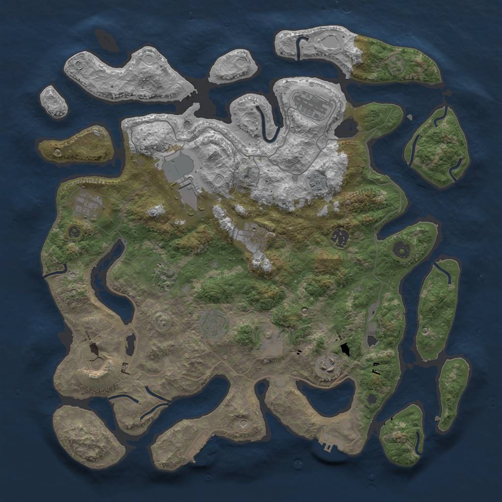 Rust Map: Procedural Map, Size: 4300, Seed: 58561869, 19 Monuments