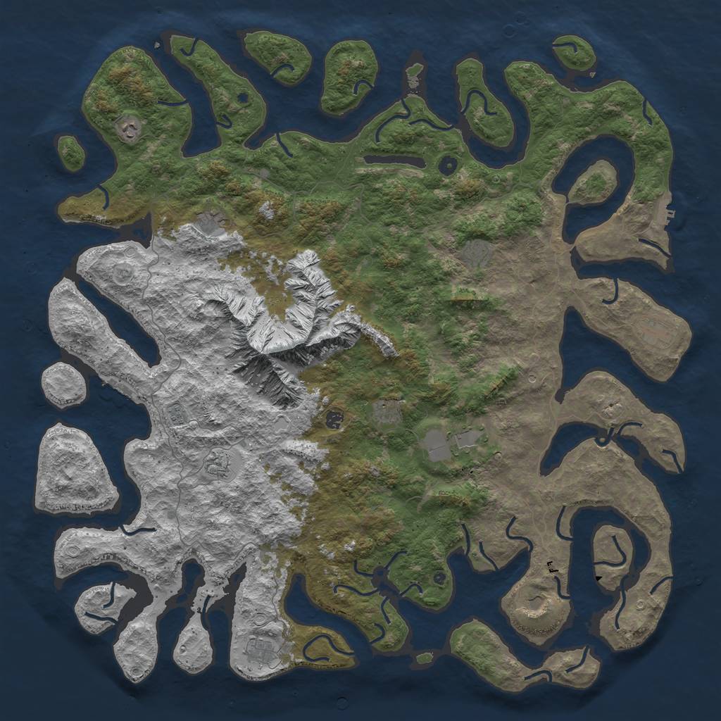 Rust Map: Procedural Map, Size: 6000, Seed: 5908577, 19 Monuments