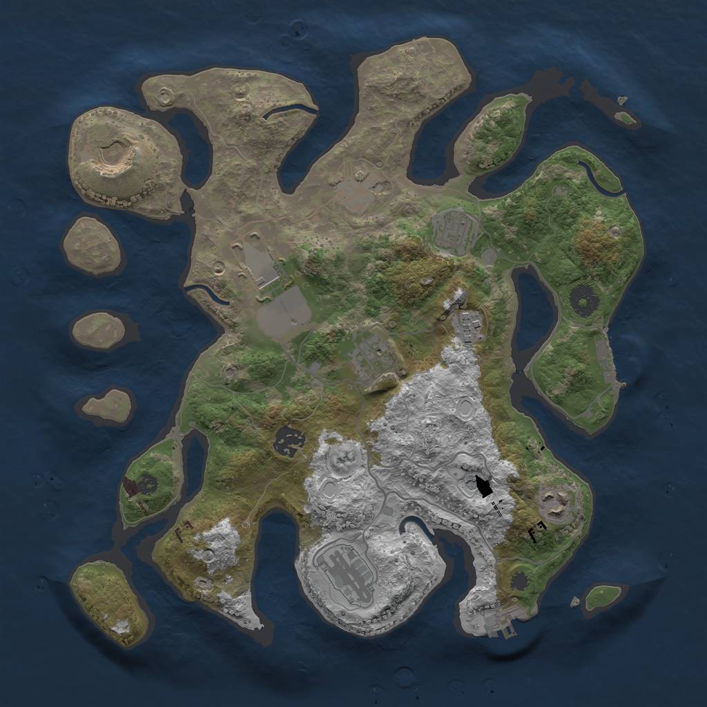 Rust Map: Procedural Map, Size: 3500, Seed: 1662274576, 17 Monuments
