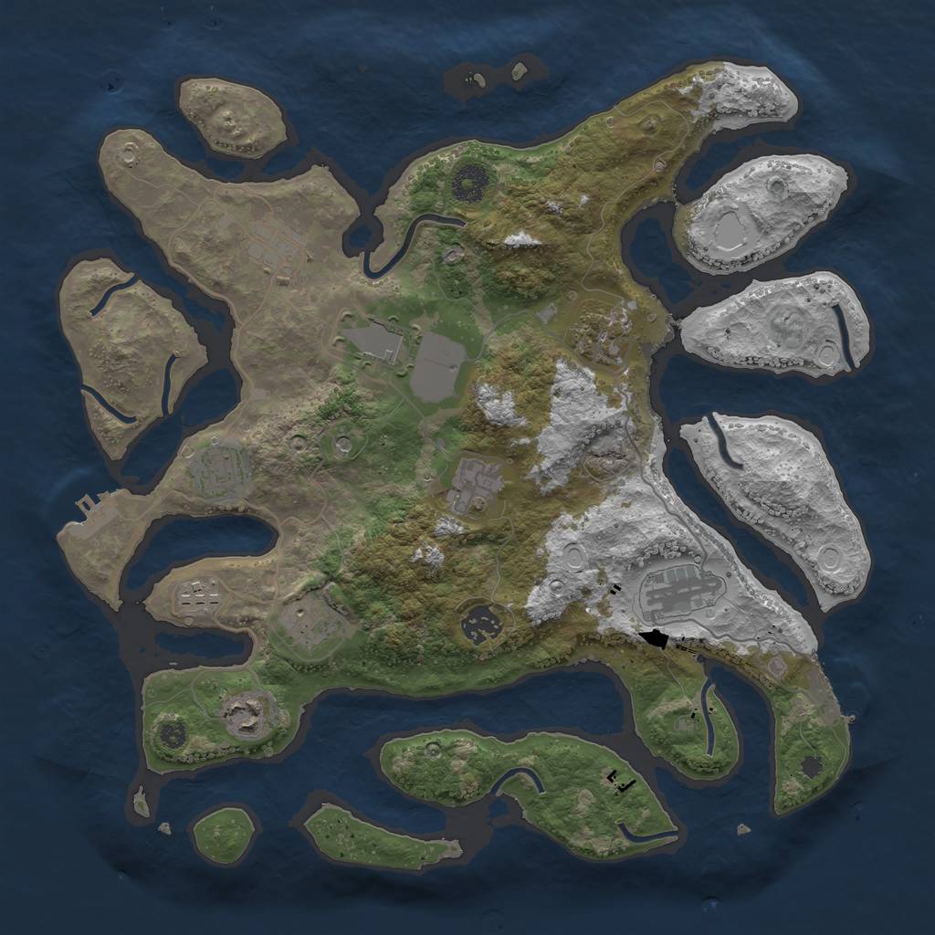 Rust Map: Procedural Map, Size: 3700, Seed: 1650012659, 18 Monuments