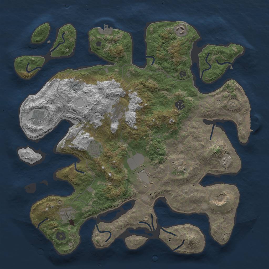 Rust Map: Procedural Map, Size: 4100, Seed: 67867, 18 Monuments