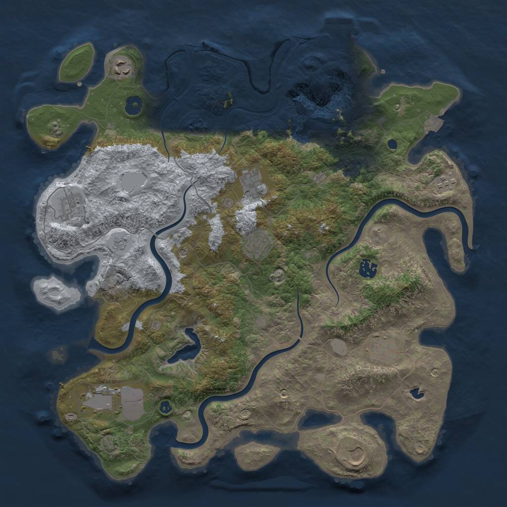 Rust Map: Procedural Map, Size: 4100, Seed: 67867, 14 Monuments