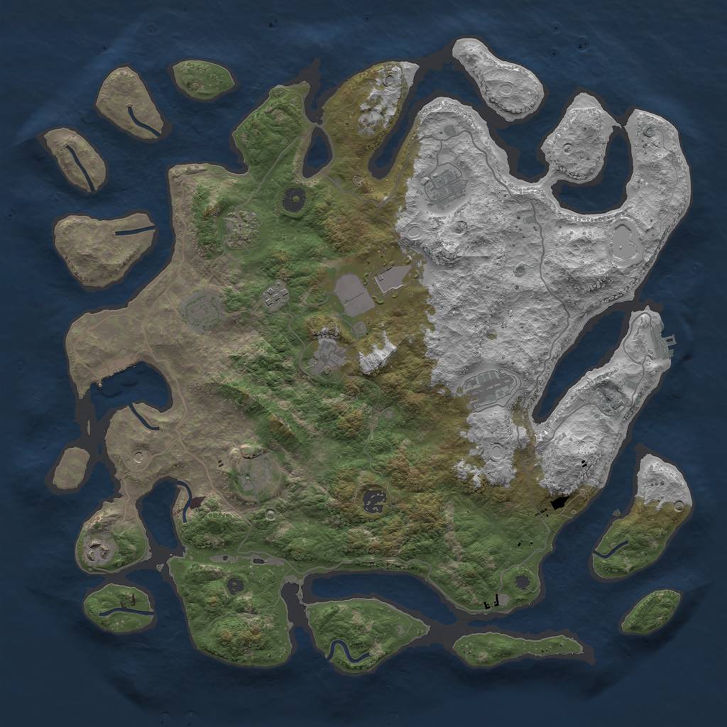 Rust Map: Procedural Map, Size: 4500, Seed: 475241564, 18 Monuments