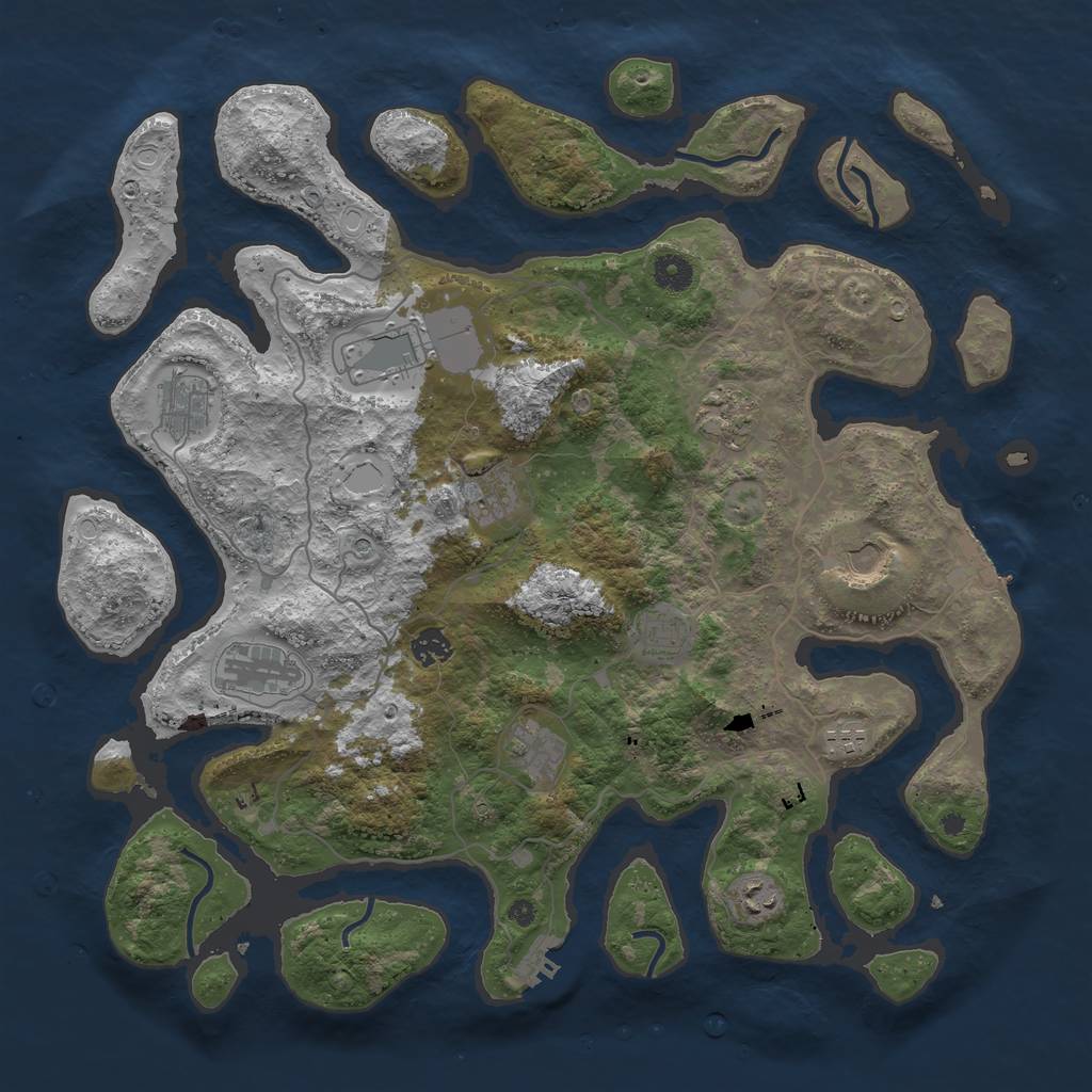 Rust Map: Procedural Map, Size: 4250, Seed: 670059, 19 Monuments