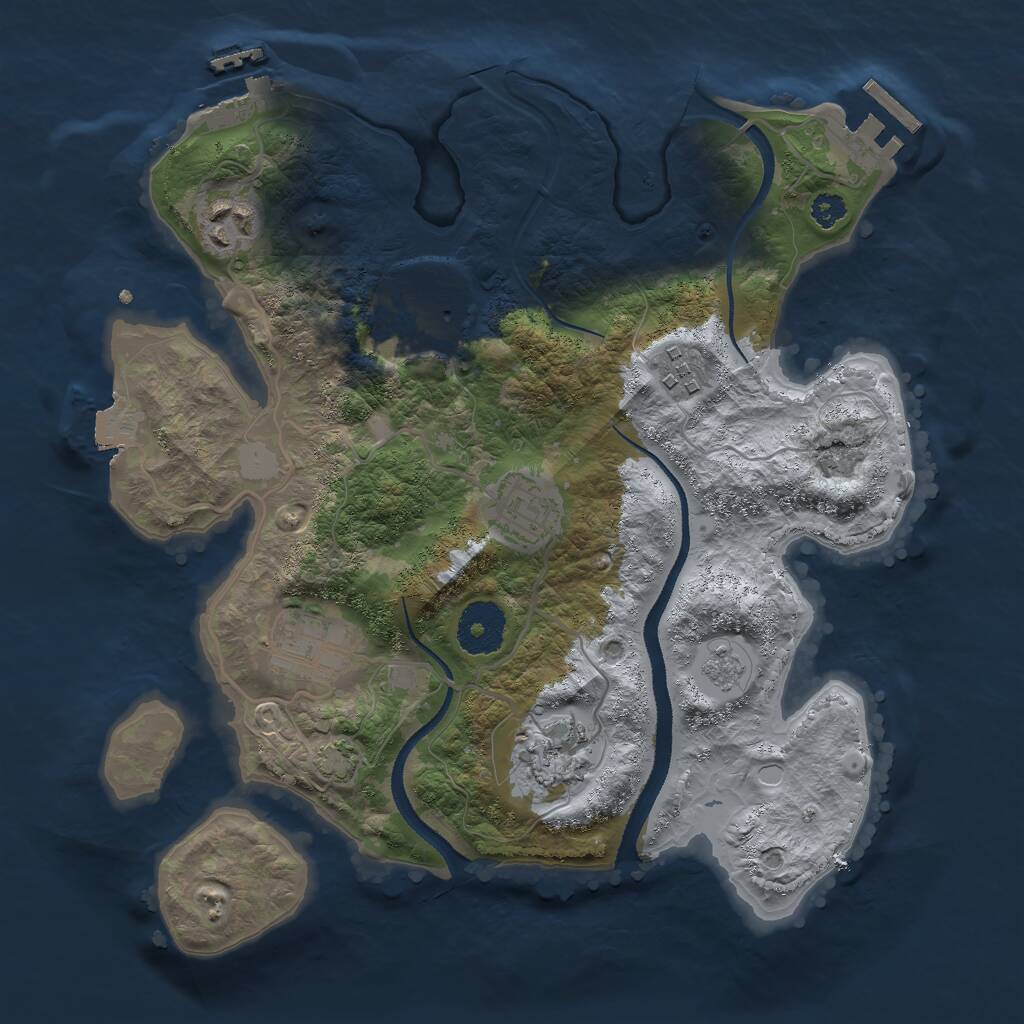 Rust Map: Procedural Map, Size: 3000, Seed: 54468466, 11 Monuments
