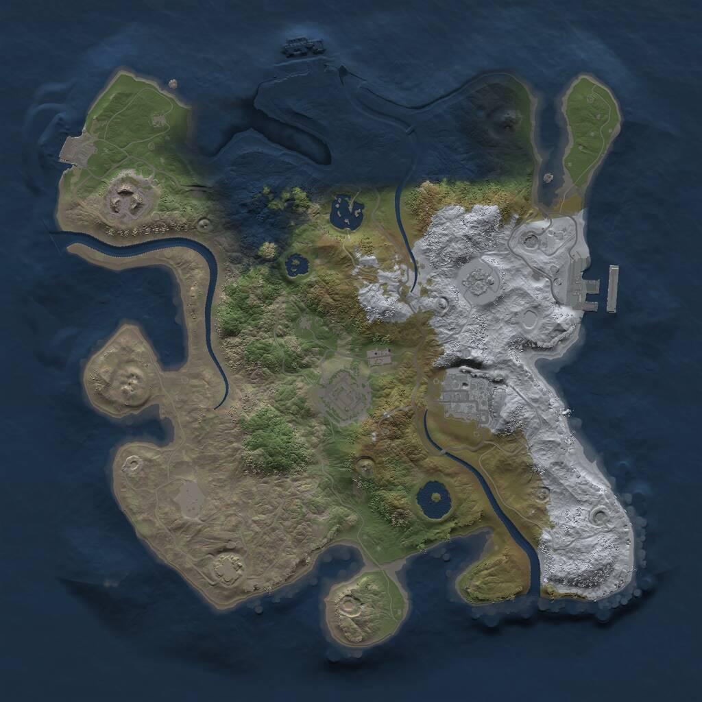 Rust Map: Procedural Map, Size: 3000, Seed: 1546543, 10 Monuments