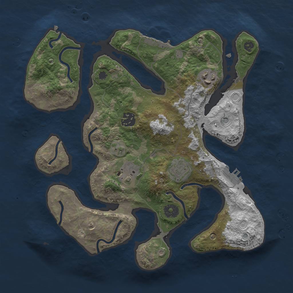 Rust Map: Procedural Map, Size: 3000, Seed: 1546543, 12 Monuments