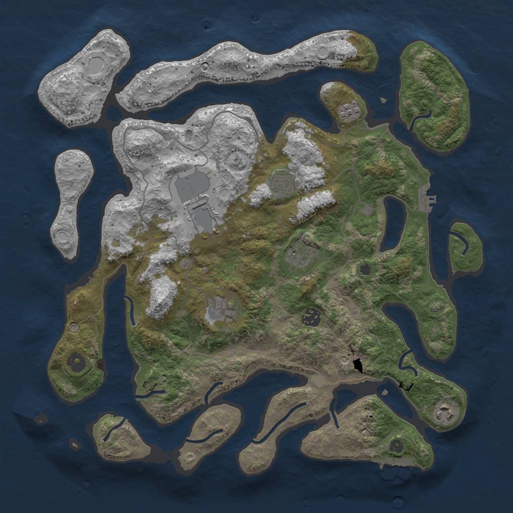 Rust Map: Procedural Map, Size: 4000, Seed: 293645, 15 Monuments
