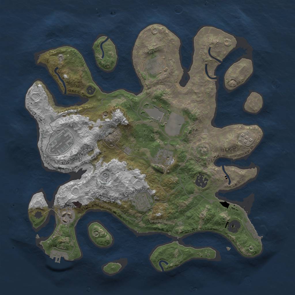 Rust Map: Procedural Map, Size: 3500, Seed: 7698963, 16 Monuments