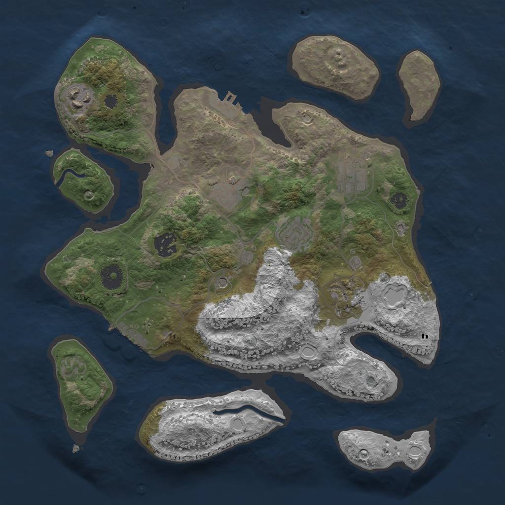 Rust Map: Procedural Map, Size: 3200, Seed: 3473385, 14 Monuments