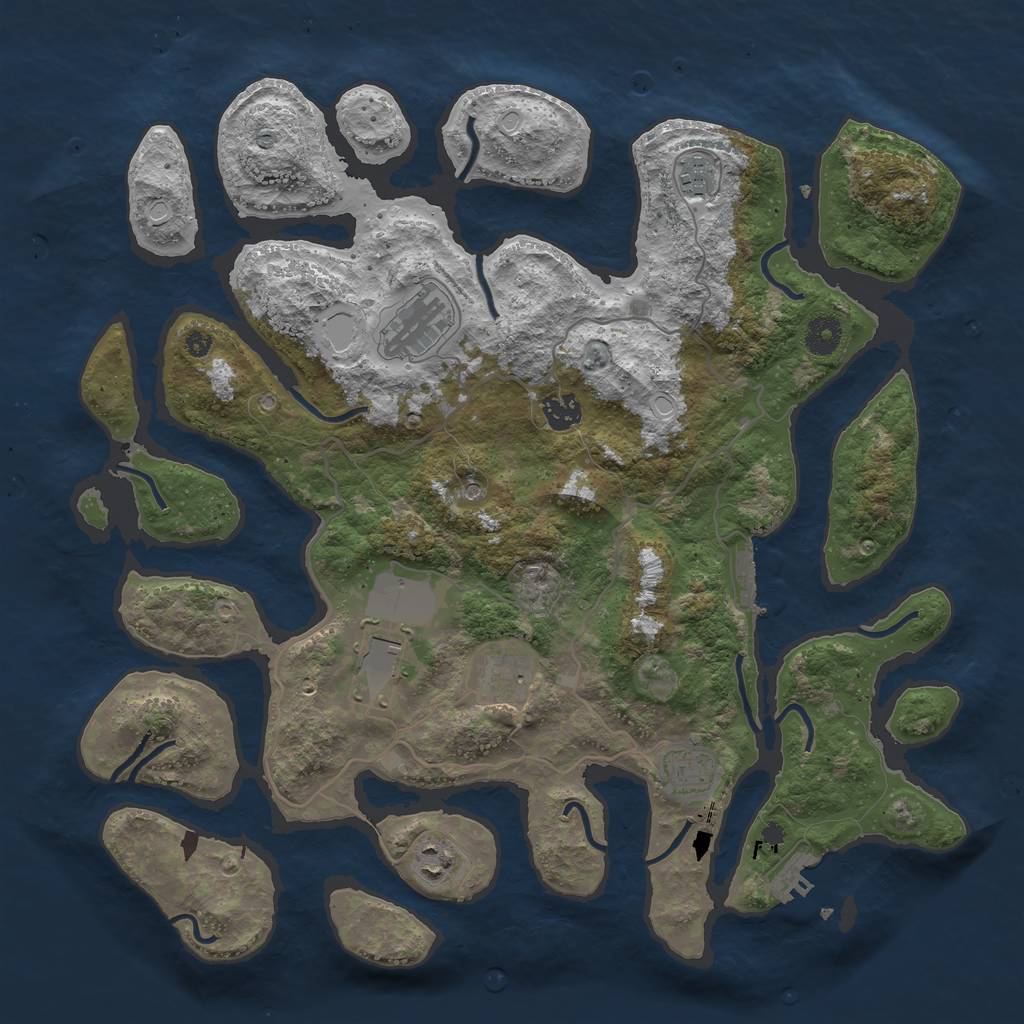 Rust Map: Procedural Map, Size: 4000, Seed: 9867, 15 Monuments