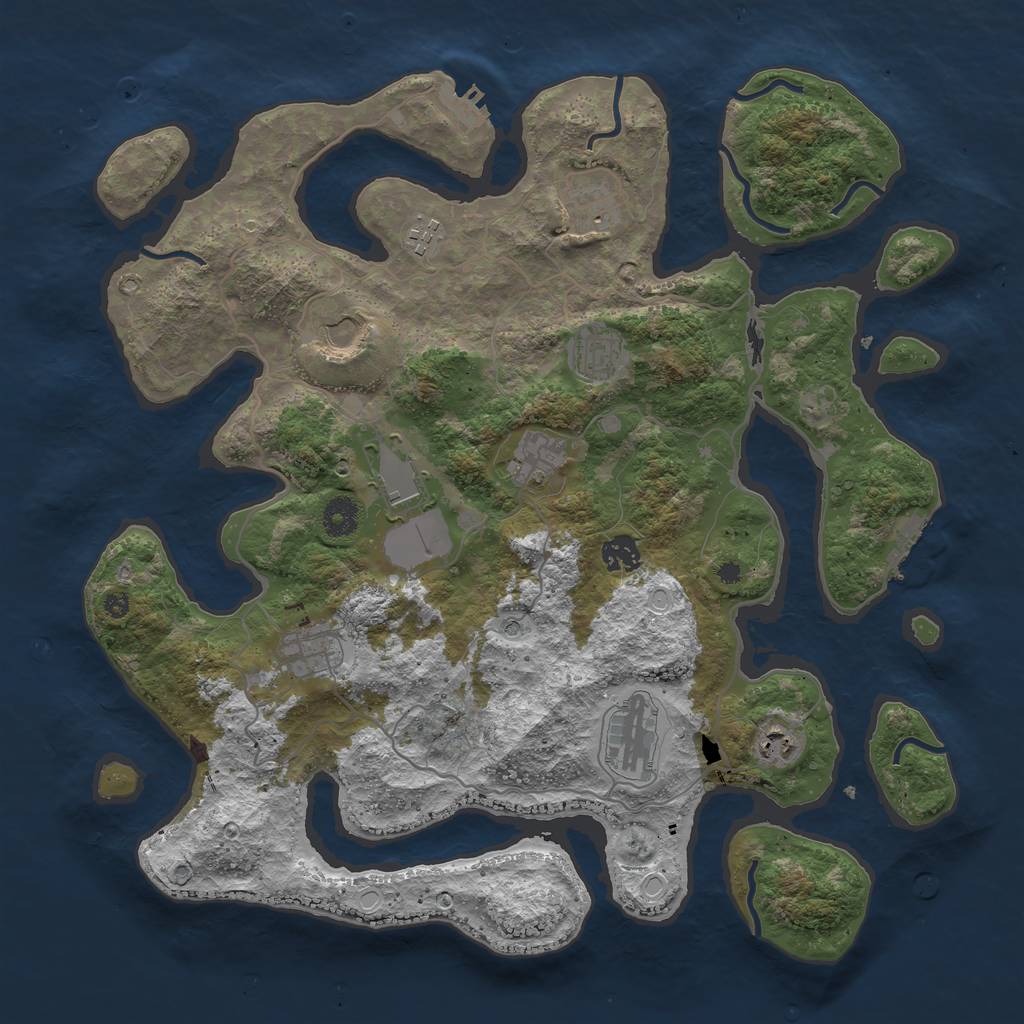 Rust Map: Procedural Map, Size: 4000, Seed: 40149430, 18 Monuments