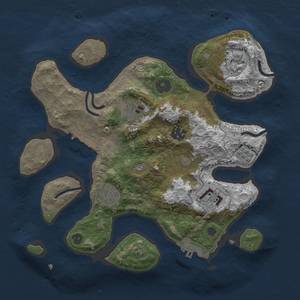 Thumbnail Rust Map: Procedural Map, Size: 3000, Seed: 9621, 14 Monuments