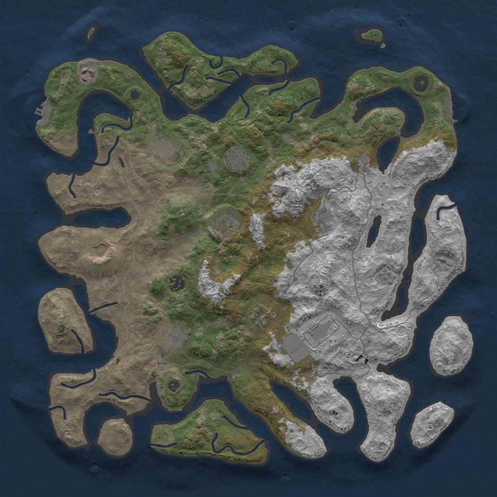 Rust Map: Procedural Map, Size: 4600, Seed: 6999, 19 Monuments