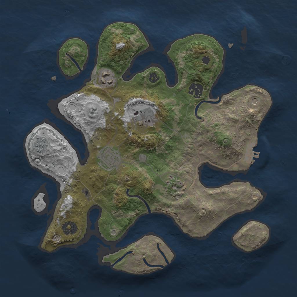 Rust Map: Procedural Map, Size: 3000, Seed: 1283129735, 13 Monuments