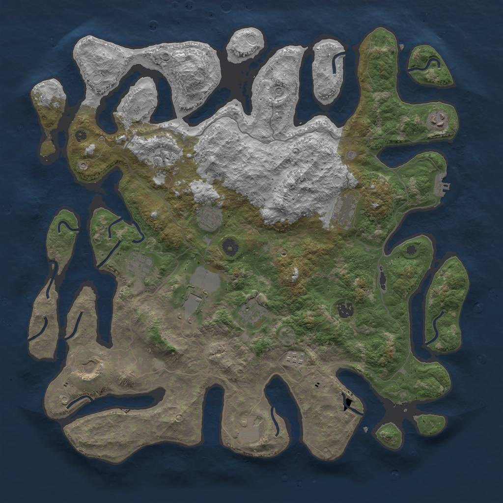 Rust Map: Procedural Map, Size: 4584, Seed: 254585654, 18 Monuments