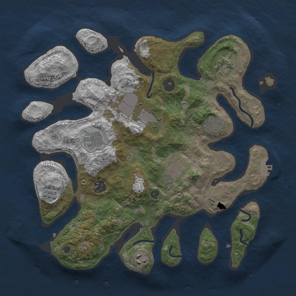 Rust Map: Procedural Map, Size: 3500, Seed: 5439079, 15 Monuments
