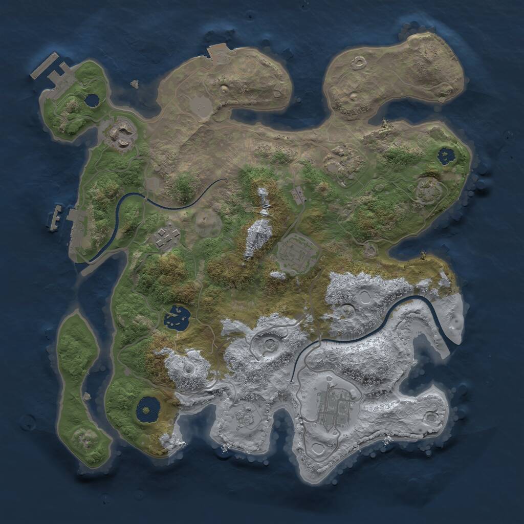 Rust Map: Procedural Map, Size: 3100, Seed: 1534284270, 12 Monuments