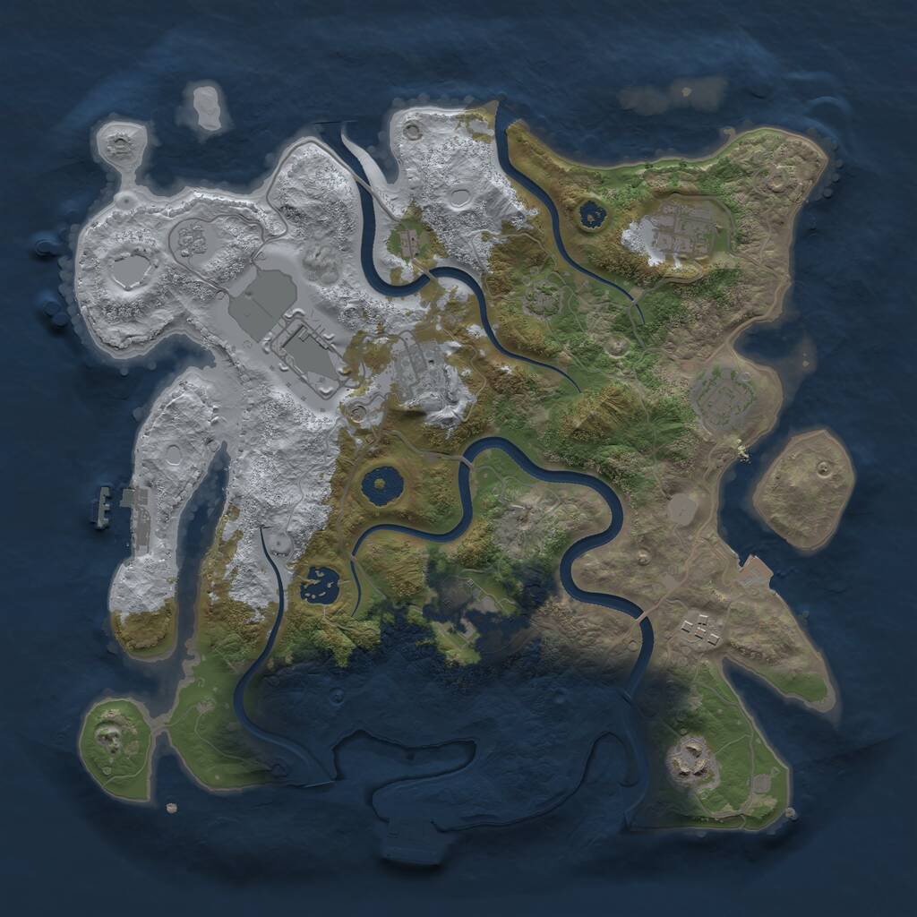 Rust Map: Procedural Map, Size: 3500, Seed: 309202108, 14 Monuments
