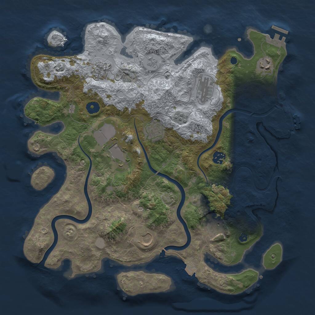 Rust Map: Procedural Map, Size: 3700, Seed: 620442208, 15 Monuments