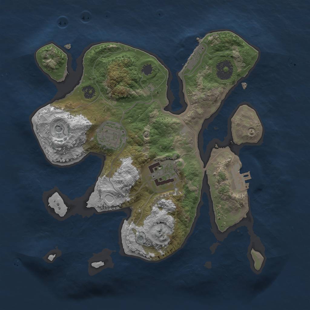 Rust Map: Procedural Map, Size: 2500, Seed: 1029384756, 10 Monuments
