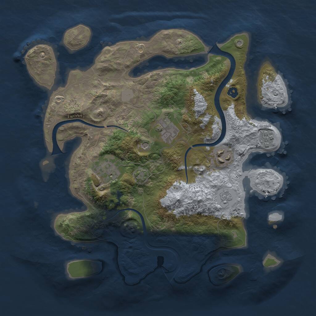 Rust Map: Procedural Map, Size: 3000, Seed: 578077710, 8 Monuments