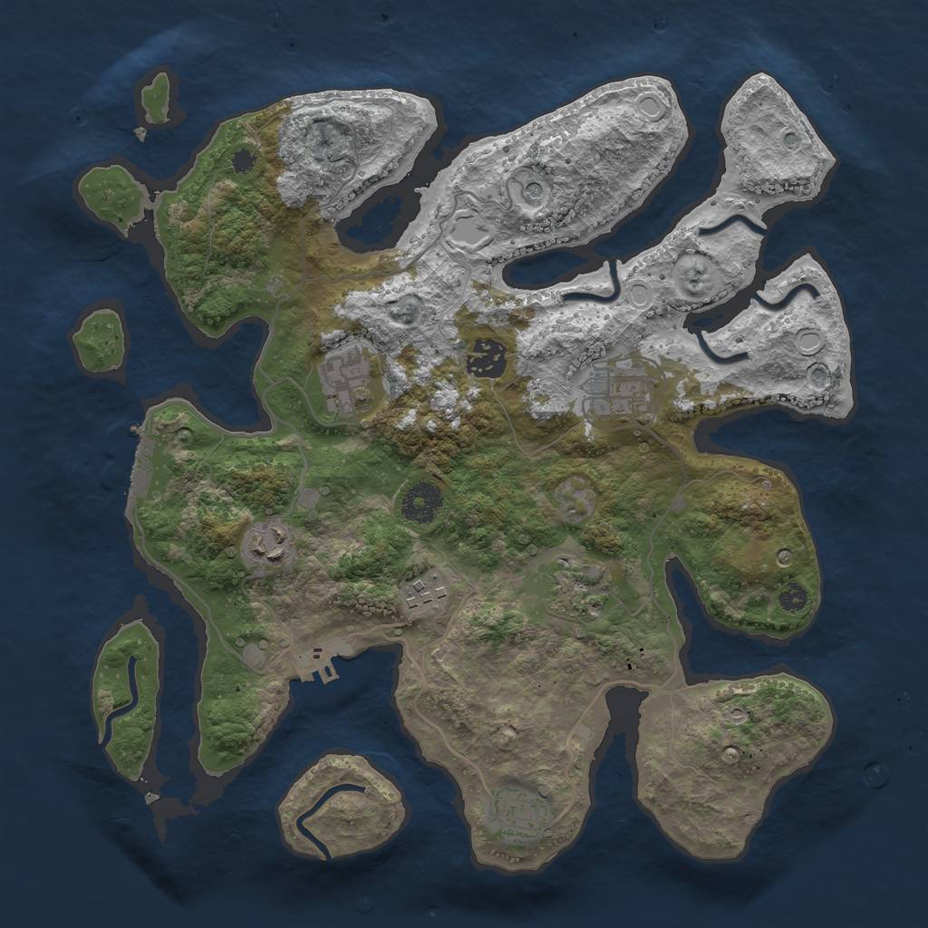 Rust Map: Procedural Map, Size: 3400, Seed: 5423, 15 Monuments