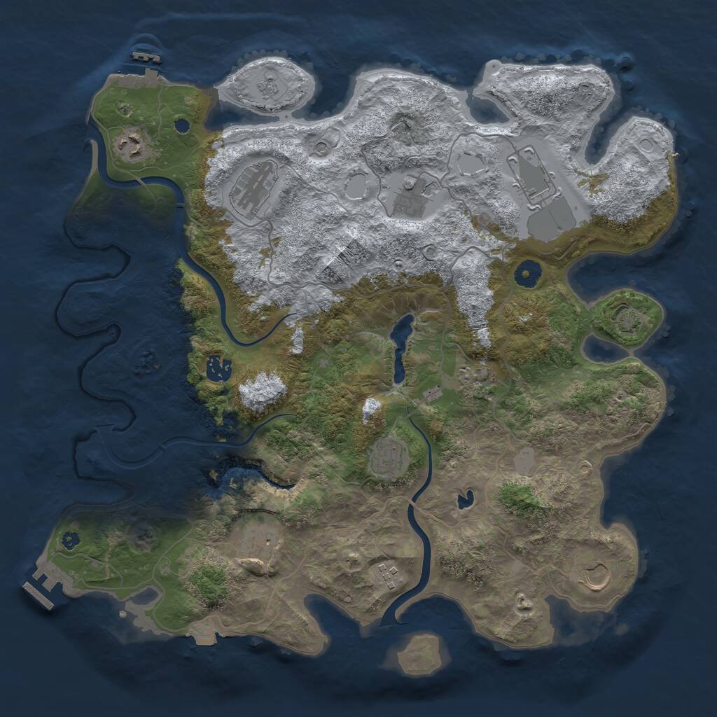 Rust Map: Procedural Map, Size: 4000, Seed: 15908889, 16 Monuments