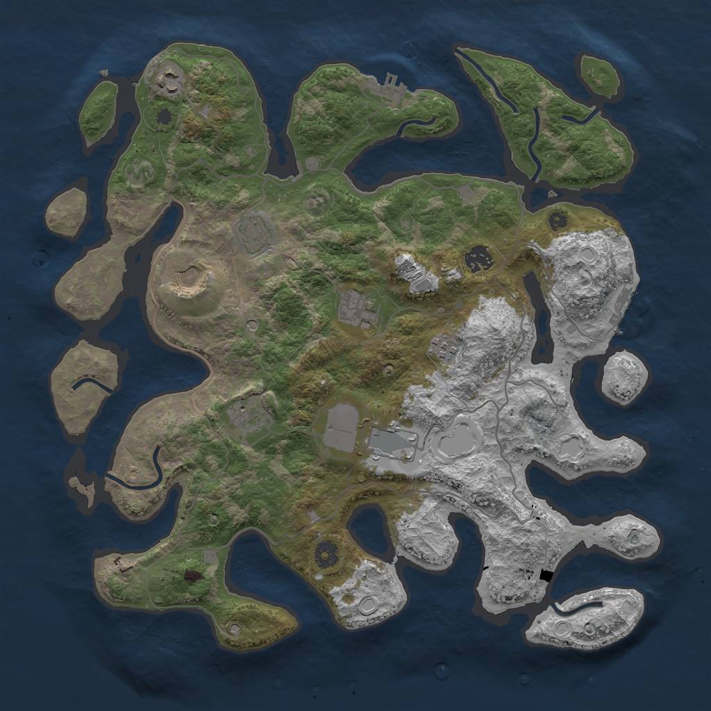 Rust Map: Procedural Map, Size: 4000, Seed: 1346312, 16 Monuments