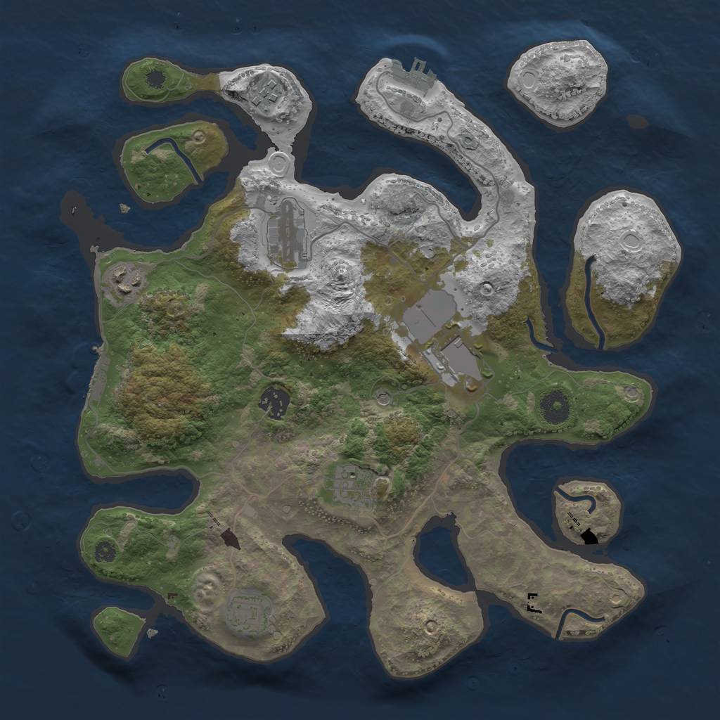 Rust Map: Procedural Map, Size: 3500, Seed: 1636322324, 15 Monuments