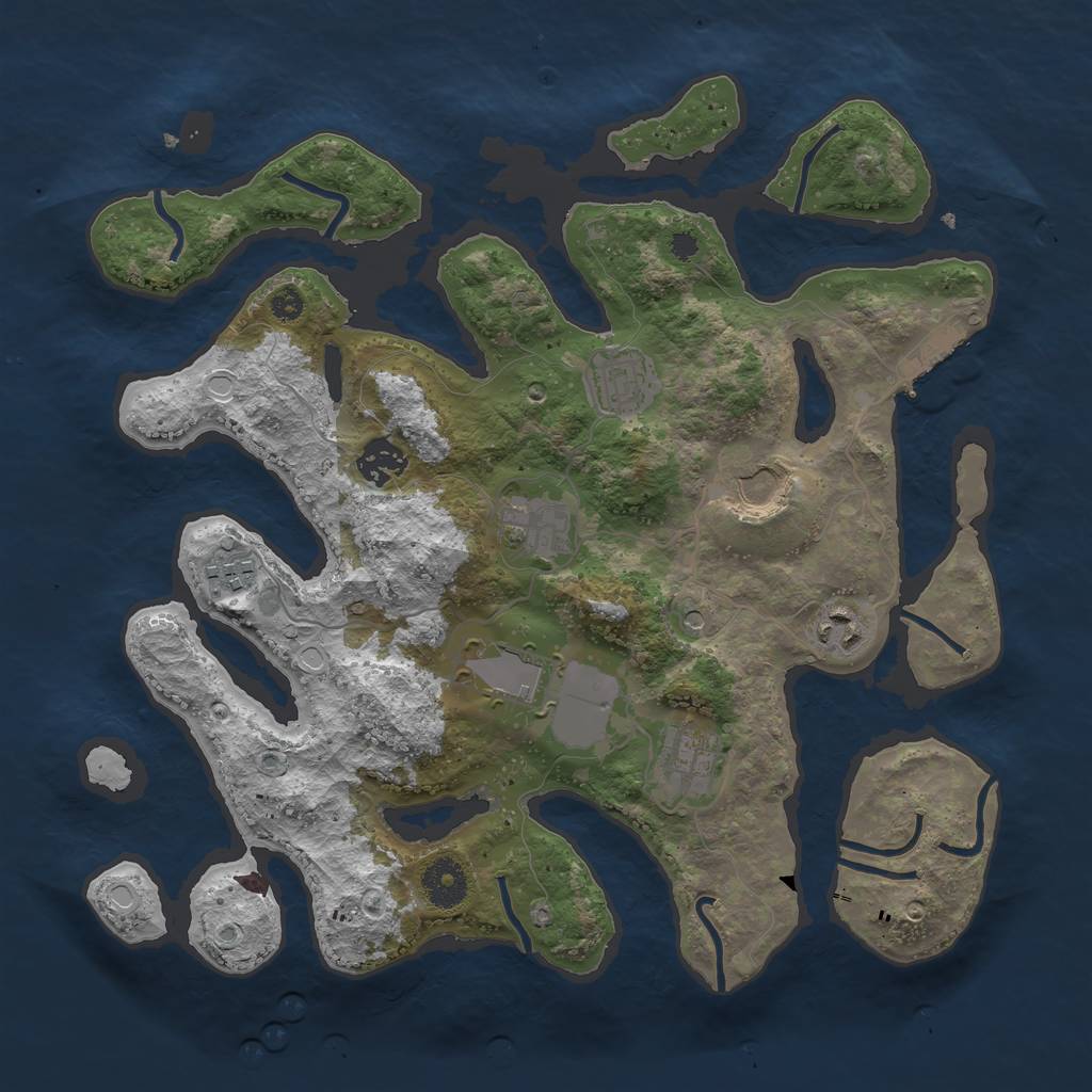 Rust Map: Procedural Map, Size: 3500, Seed: 160087269, 15 Monuments