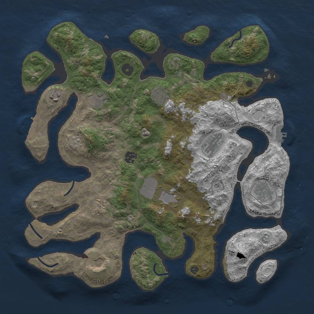 Rust Map: Procedural Map, Size: 4000, Seed: 231115141, 18 Monuments