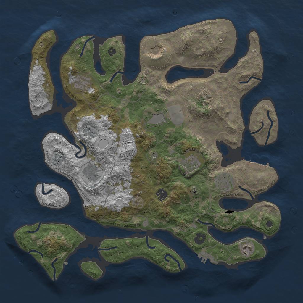 Rust Map: Procedural Map, Size: 4000, Seed: 1909202101, 18 Monuments