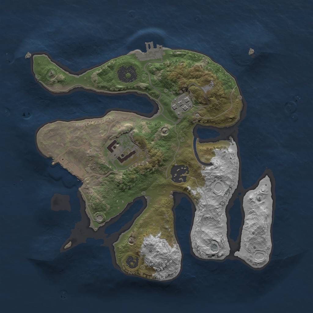 Rust Map: Procedural Map, Size: 2500, Seed: 1533, 10 Monuments