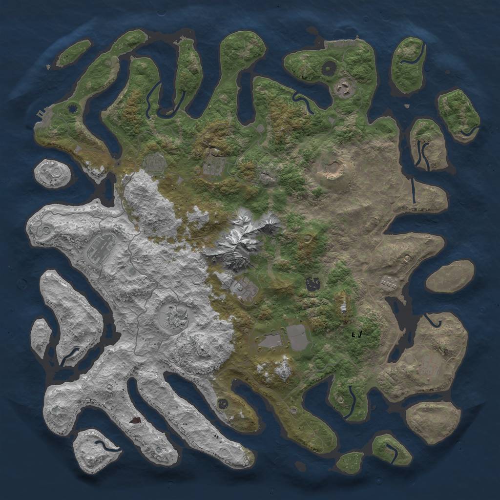 Rust Map: Procedural Map, Size: 5000, Seed: 3526847, 19 Monuments