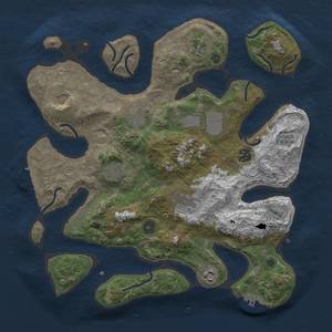 Thumbnail Rust Map: Procedural Map, Size: 3700, Seed: 636069888, 17 Monuments