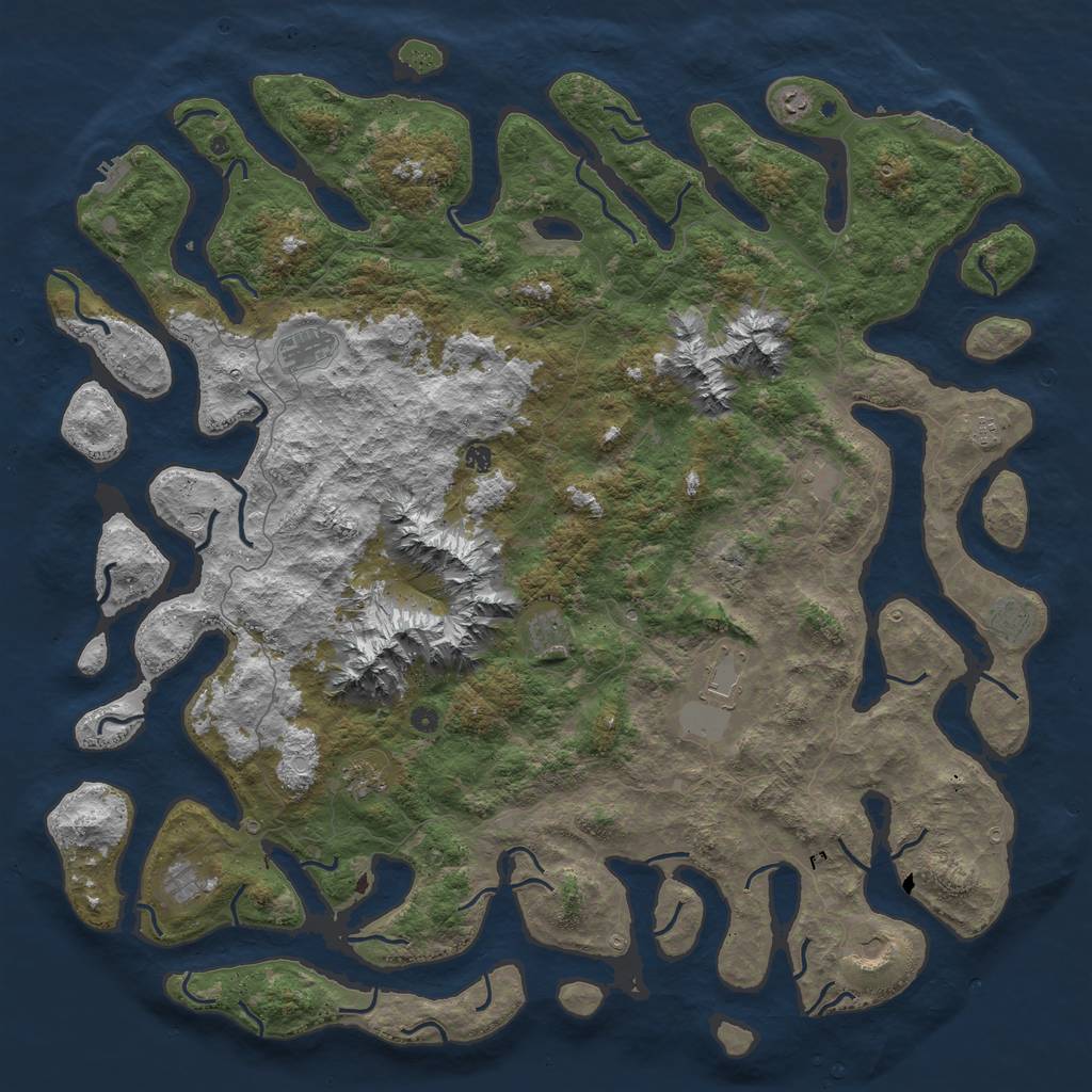 Rust Map: Procedural Map, Size: 6000, Seed: 84524, 19 Monuments
